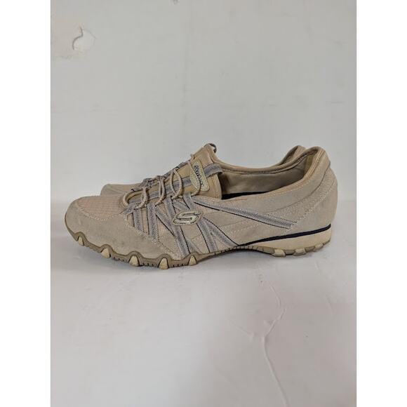Skechers Shoes Size 9 Cream Active Bikers Lite Relive Relaxed Fit Comfort Bungee - Picture 1 of 5